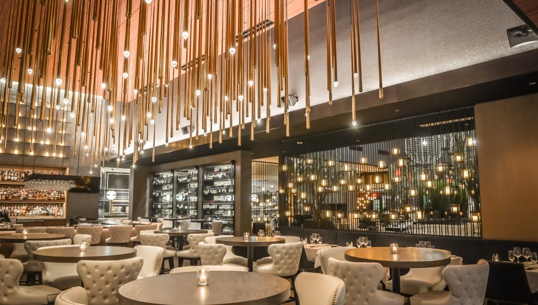Commercial custom wine cellar in a luxury restaurant
