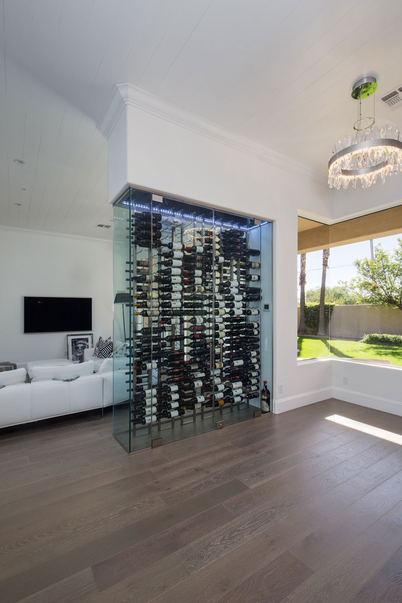 Siverson custom glass wine wall room divide