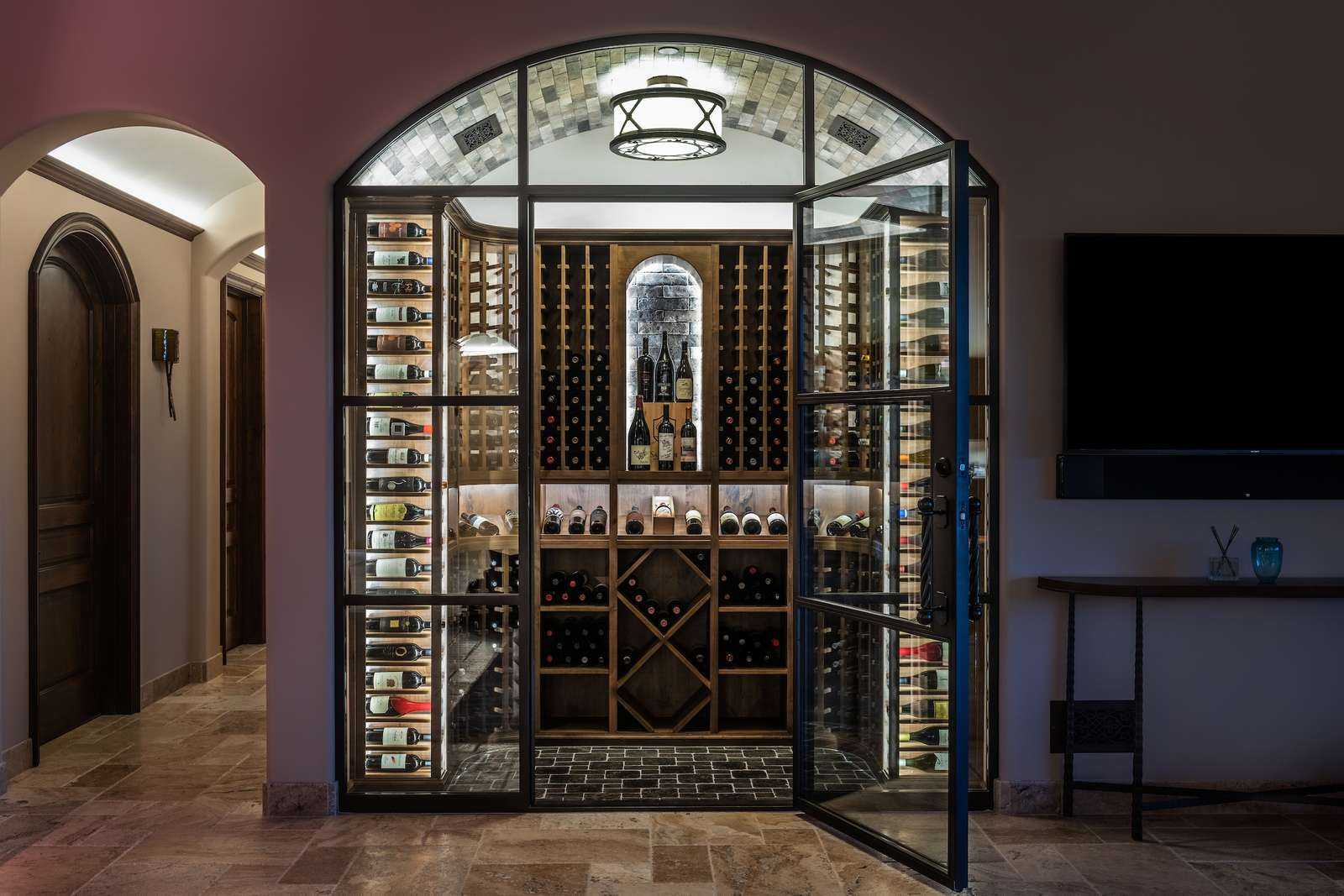 built in traditional wine cellar in residential home