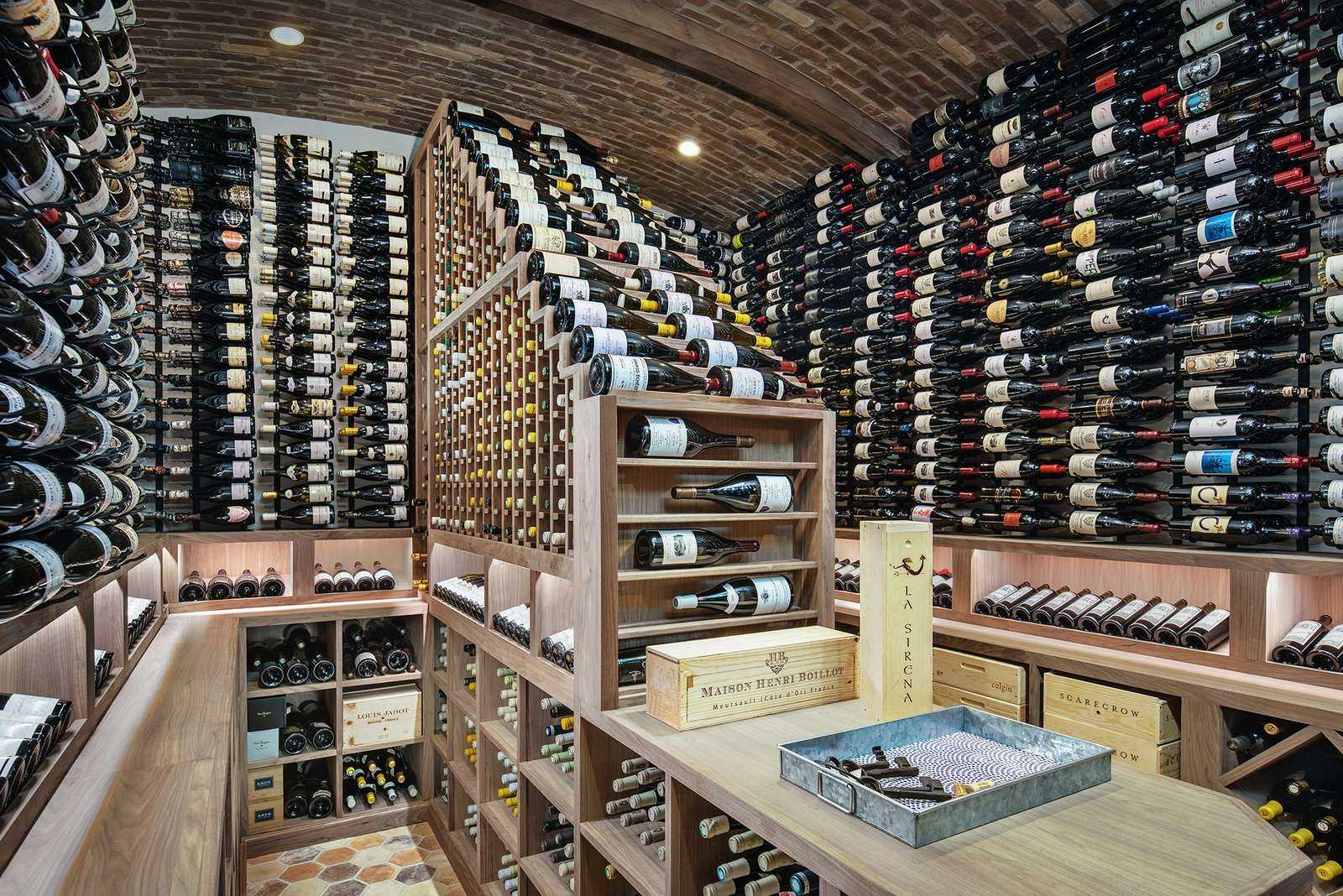 Commercial traditional styled wine cellar in a New York wine store