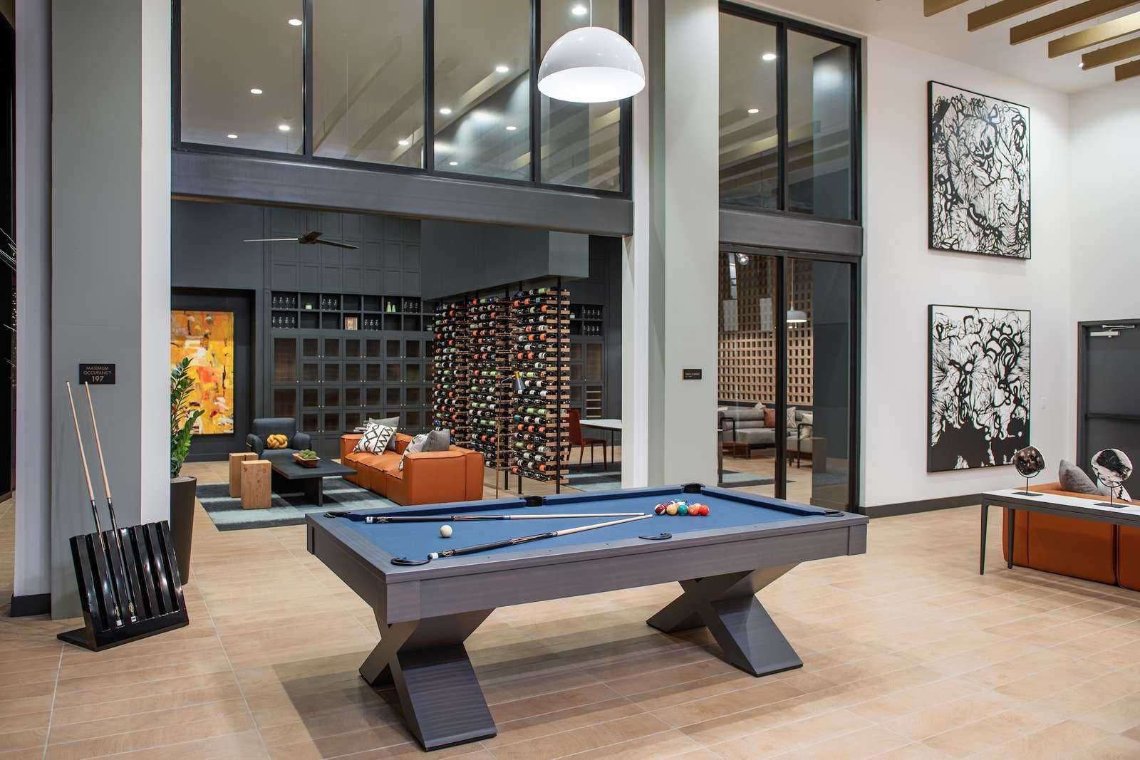 modern custom wine wall in a luxury apartment