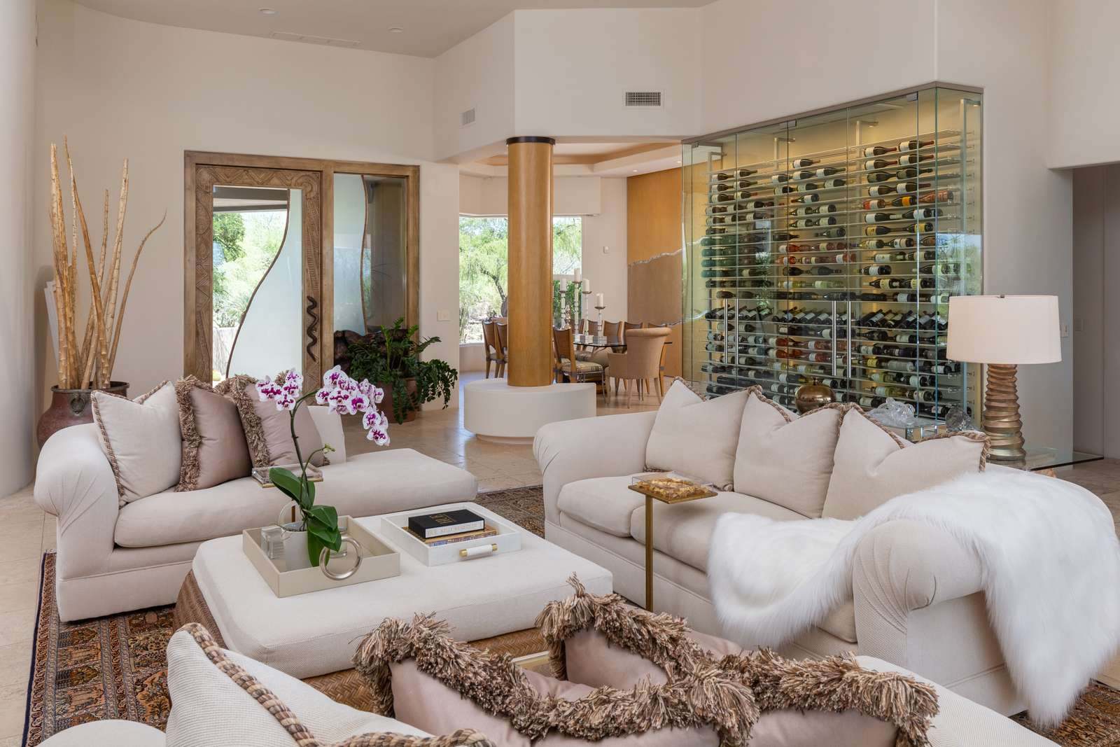 Wine wall in luxury living area